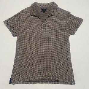 Todd Snyder Black and White Polo Shirt with Classic Collar